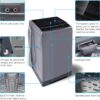 COMFEE’ 1.6 Cu.ft Portable Washing Machine, 11lbs Capacity Fully Automatic Compact Washer with Wheels, 6 Wash Programs Laundry Drain Pump, Ideal for Apartments, RV, Camping, Magnetic Gray