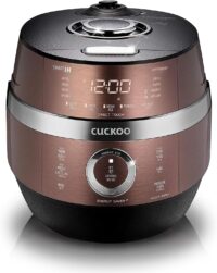 CUCKOO CRP-JHR1009F 10-Cup (Uncooked) / 20-Cup (Cooked) Induction Heating Pressure Rice Cooker with Nonstick Inner Pot, 16 Menu Options, Fuzzy Logic Tech, 3 Voice Guide, Auto Clean (Copper/Black)