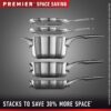 Calphalon Premier Space-Saving Stainless Steel Pots and Pans, 10-Piece Cookware Set
