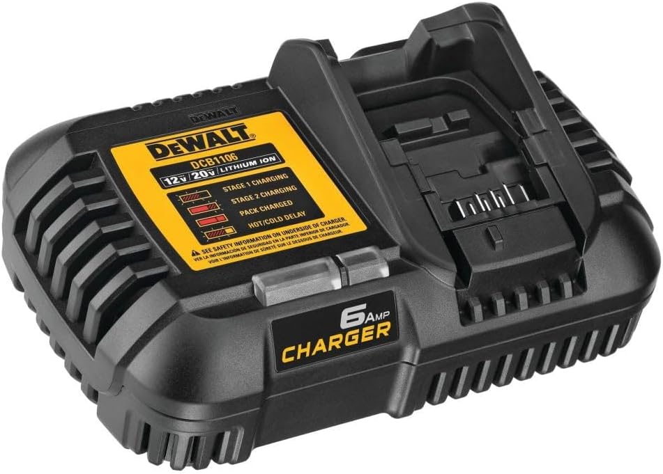 DEWALT 12V MAX 20V MAX FLEXVOLT 6 Amp Charger (DCB1106) DEWALT 12V MAX*/20V MAX*/FLEXVOLT 6 Amp Charger (DCB1106)