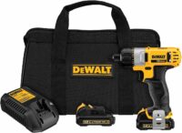 DEWALT 12V MAX Cordless Screwdriver, 1/4-Inch Hex Chuck, 1-Inch Bit Tips, Electric (DCF610S2)