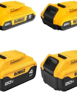 DEWALT 20V MAX Lithium Ion Battery, 2 Ah and 4 Ah, 4-Pack, Fuel Gauge LED Charge Indicators (DCB324-4)