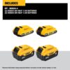 DEWALT 20V MAX Lithium Ion Battery, 2 Ah and 4 Ah, 4-Pack, Fuel Gauge LED Charge Indicators (DCB324-4)