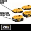 DEWALT 20V MAX Lithium Ion Battery, 2 Ah and 4 Ah, 4-Pack, Fuel Gauge LED Charge Indicators (DCB324-4)
