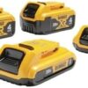 DEWALT 20V MAX Lithium Ion Battery, 2 Ah and 4 Ah, 4-Pack, Fuel Gauge LED Charge Indicators (DCB324-4)