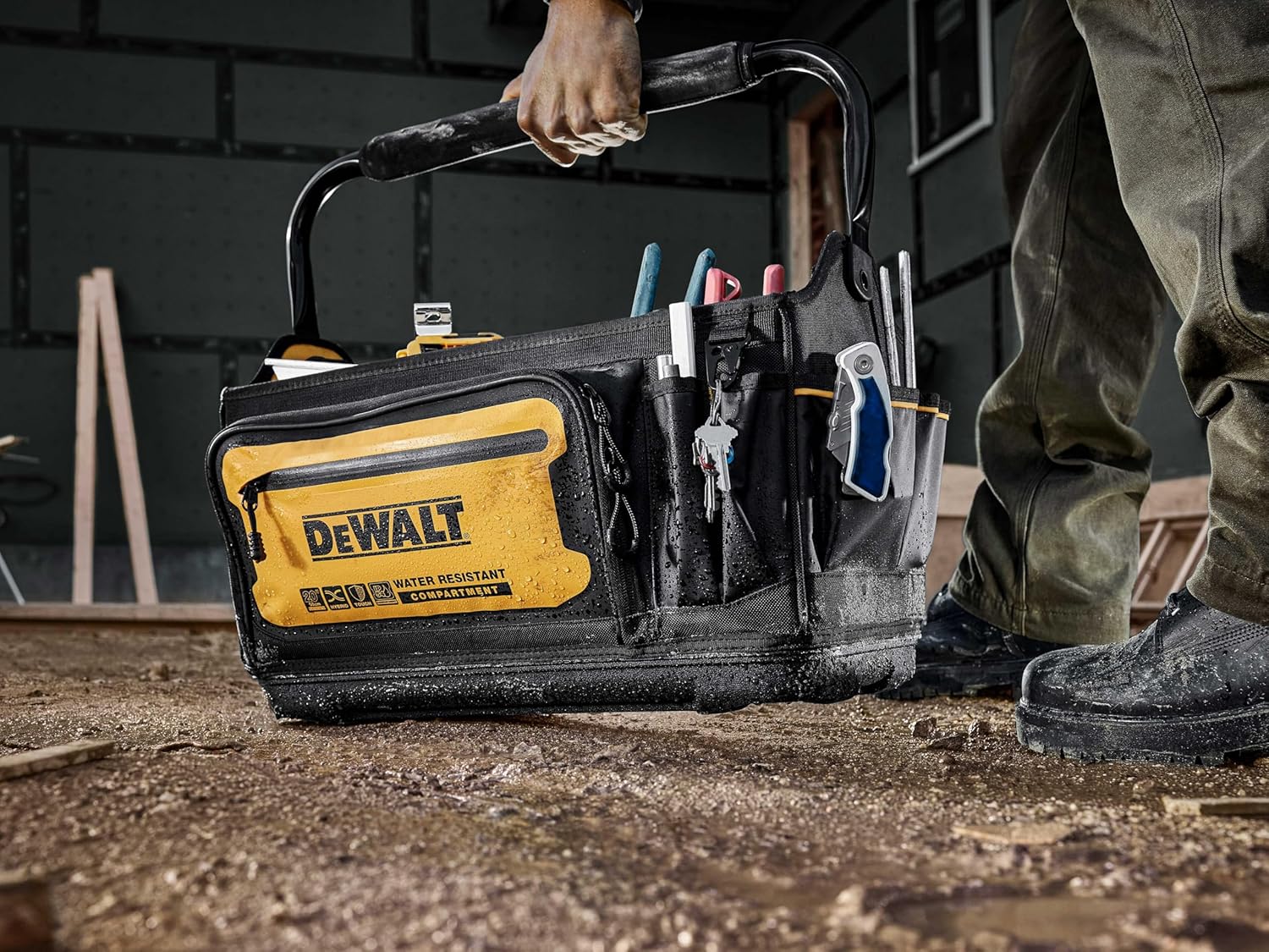 DEWALT Tool Tote, Open Top Tool Bag, 20 x 10 (DWST560106)8 DEWALT Tool Tote, Open Top Tool Bag, 20" x 10" (DWST560106)