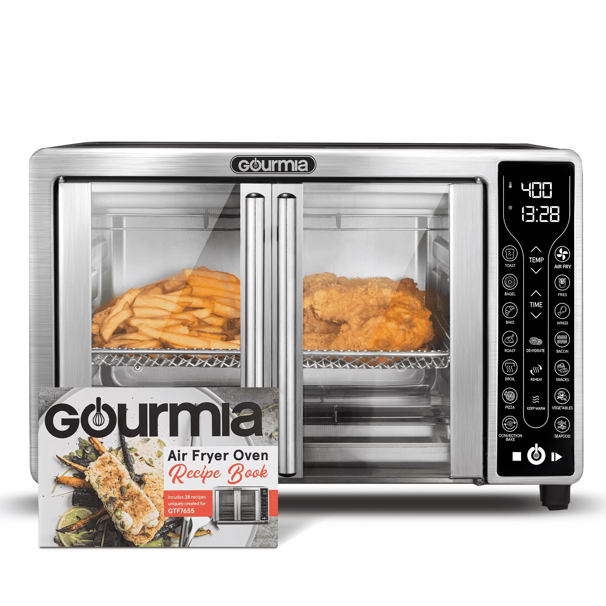 Digital Air Fryer Toaster Oven Combo 17 One Touch Cooking Functions Fits 12 Pizza Cooks Food Quickly With Little to No Oil Stainless Steel Air Fryer Toaster Ovens Countertop Gourmia_11zon Digital Air Fryer Toaster Oven Combo | 17 One Touch Cooking Functions | Fits 12" Pizza | Cooks Food Quickly With Little to No Oil | Stainless Steel Air Fryer | Toaster Ovens Countertop | Gourmia