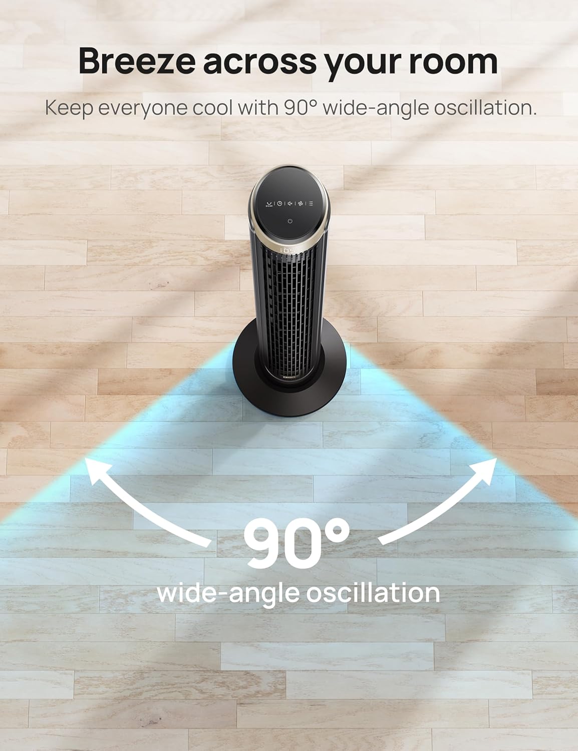 Dreo 40 WiFi Tower Fan, 26ft s High-Speed Cooling, Quiet Floor Fan with Remote, 90° Oscillating Fan, 4 Modes, 12H Timer, Touch Control, Standing Cooling Fan for Bedroom, Home, Office Room, Gold13 Dreo 40'' WiFi Tower Fan, 26ft/s High-Speed Cooling, Quiet Floor Fan with Remote, 90° Oscillating Fan, 4 Modes, 12H Timer, Touch Control, Standing Cooling Fan for Bedroom, Home, Office Room, Gold