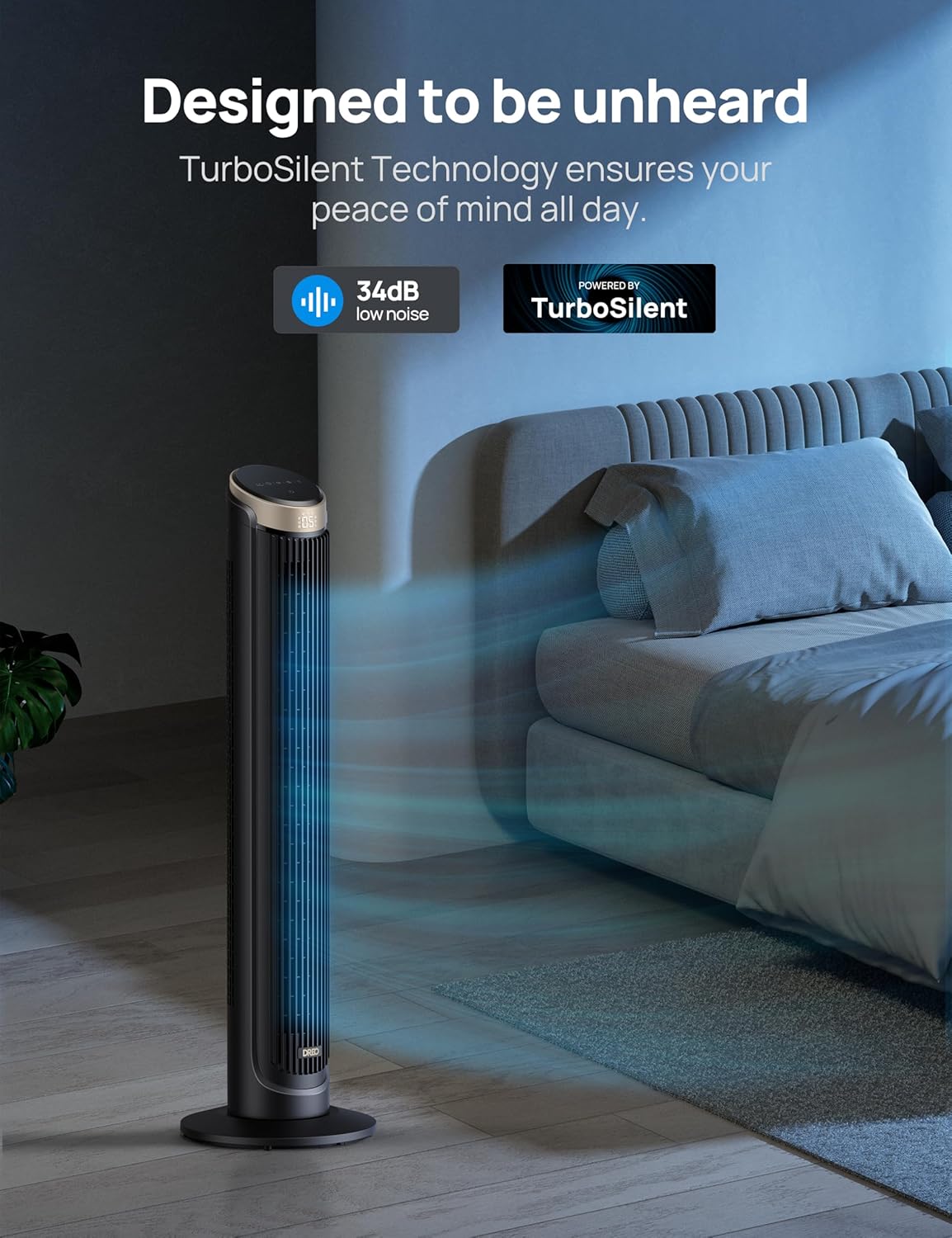 Dreo 40 WiFi Tower Fan, 26ft s High-Speed Cooling, Quiet Floor Fan with Remote, 90° Oscillating Fan, 4 Modes, 12H Timer, Touch Control, Standing Cooling Fan for Bedroom, Home, Office Room, Gold67 Dreo 40'' WiFi Tower Fan, 26ft/s High-Speed Cooling, Quiet Floor Fan with Remote, 90° Oscillating Fan, 4 Modes, 12H Timer, Touch Control, Standing Cooling Fan for Bedroom, Home, Office Room, Gold