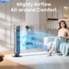 Dreo Bladeless Tower Fan - 25ft/s, 4 Speeds, 4 Modes, 90° Oscillation, 8H Timer, Ultra Quiet for Bedroom, Indoors, Silver (Nomad One)