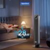 Dreo Bladeless Tower Fan - 25ft/s, 4 Speeds, 4 Modes, 90° Oscillation, 8H Timer, Ultra Quiet for Bedroom, Indoors, Silver (Nomad One)