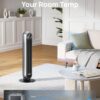 Dreo Bladeless Tower Fan - 25ft/s, 4 Speeds, 4 Modes, 90° Oscillation, 8H Timer, Ultra Quiet for Bedroom, Indoors, Silver (Nomad One)