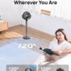 Dreo Fan for Bedroom, 120° Oscillating Standing Fan, DC Motor, Quiet Pedestal Fans, 9 Speeds, 4 modes, 20dB Low Noise, Floor Fan for Whole Room, 37-42'' Adjustable Height, 9H Timer