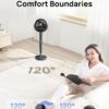 Dreo Fan for Bedroom, 120° Oscillating Standing Fans, Quiet Floor Fan with DC Motor, 100ft Pedestal Fans for Room, 9 Speeds, 4 modes, 20dB, 120° Manual Vertical, 37-42" Adjustable Height, 9H Timer