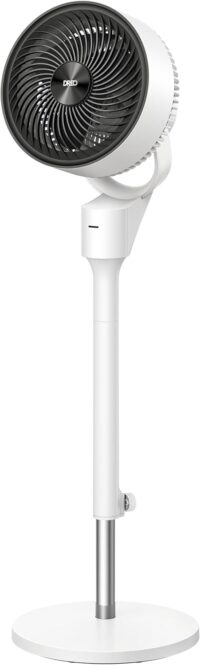 Dreo Fan for Bedroom, 80° Oscillating Standing Fan, 25dB Quiet, 80ft Pedestal Fans for Home Office, 90° Manual Vertical, 3 Speeds, Remote, 34-41" Adjustable Height, Air Circulator, White