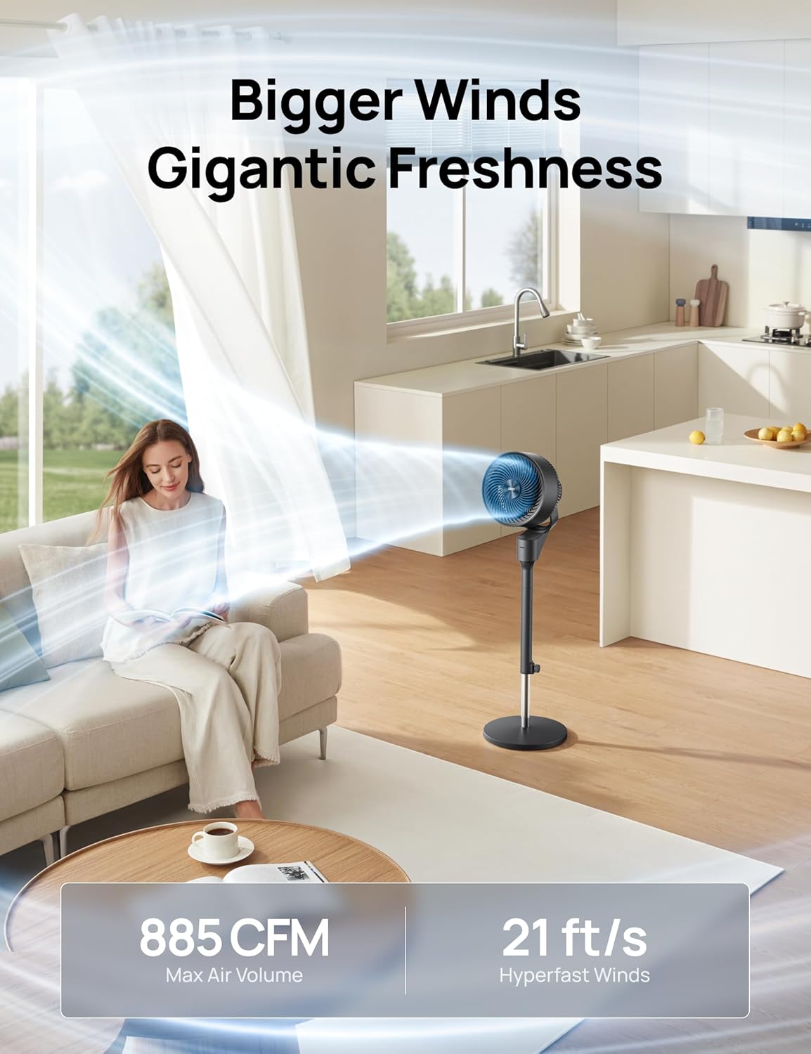 Dreo Fan for Bedroom, 80° Oscillating Standing Fan, 25dB Quiet, 80ft Pedestal Fans for Home Office, 90° Manual Vertical, 3 Speeds, Remote, 34-41 Adjustable Height, Air Circulator5 Dreo Fan for Bedroom, 80° Oscillating Standing Fan, 25dB Quiet, 80ft Pedestal Fans for Home Office, 90° Manual Vertical, 3 Speeds, Remote, 34-41" Adjustable Height, Air Circulator