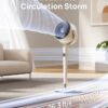 Dreo Smart Fan for Bedroom, 120° +120° Omni-Directional Oscillating Fans, 90ft Quiet Pedestal Fan with RGB Light, 9 Speeds, 6 Modes, 20dB, 8H Timer, Wi-Fi/Voice/Alexa, 37-42" Floor Fans with Remote