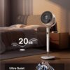 Dreo Smart Fan for Bedroom, 120° +120° Omni-Directional Oscillating Fans, 90ft Quiet Pedestal Fan with RGB Light, 9 Speeds, 6 Modes, 20dB, 8H Timer, Wi-Fi/Voice/Alexa, 37-42" Floor Fans with Remote