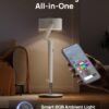 Dreo Smart Fan for Bedroom, 120° +120° Omni-Directional Oscillating Fans, 90ft Quiet Pedestal Fan with RGB Light, 9 Speeds, 6 Modes, 20dB, 8H Timer, Wi-Fi/Voice/Alexa, 37-42" Floor Fans with Remote