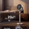 Dreo Smart Fans for Bedroom, 120° +120° Omni-Directional Oscillating Fan, 90ft Quiet Pedestal Fan with RGB Light, 9 Speeds, 6 Modes, 20dB, 8H Timer, Wi-Fi/Voice, 37-42" Floor Fans, Starlight