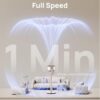 Dreo Smart Fans for Bedroom, 120° +120° Omni-Directional Oscillating Fan, 90ft Quiet Pedestal Fan with RGB Light, 9 Speeds, 6 Modes, 20dB, 8H Timer, Wi-Fi/Voice, 37-42" Floor Fans, Starlight