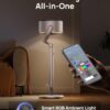 Dreo Smart Fans for Bedroom, 120° +120° Omni-Directional Oscillating Fan, 90ft Quiet Pedestal Fan with RGB Light, 9 Speeds, 6 Modes, 20dB, 8H Timer, Wi-Fi/Voice, 37-42" Floor Fans, Starlight