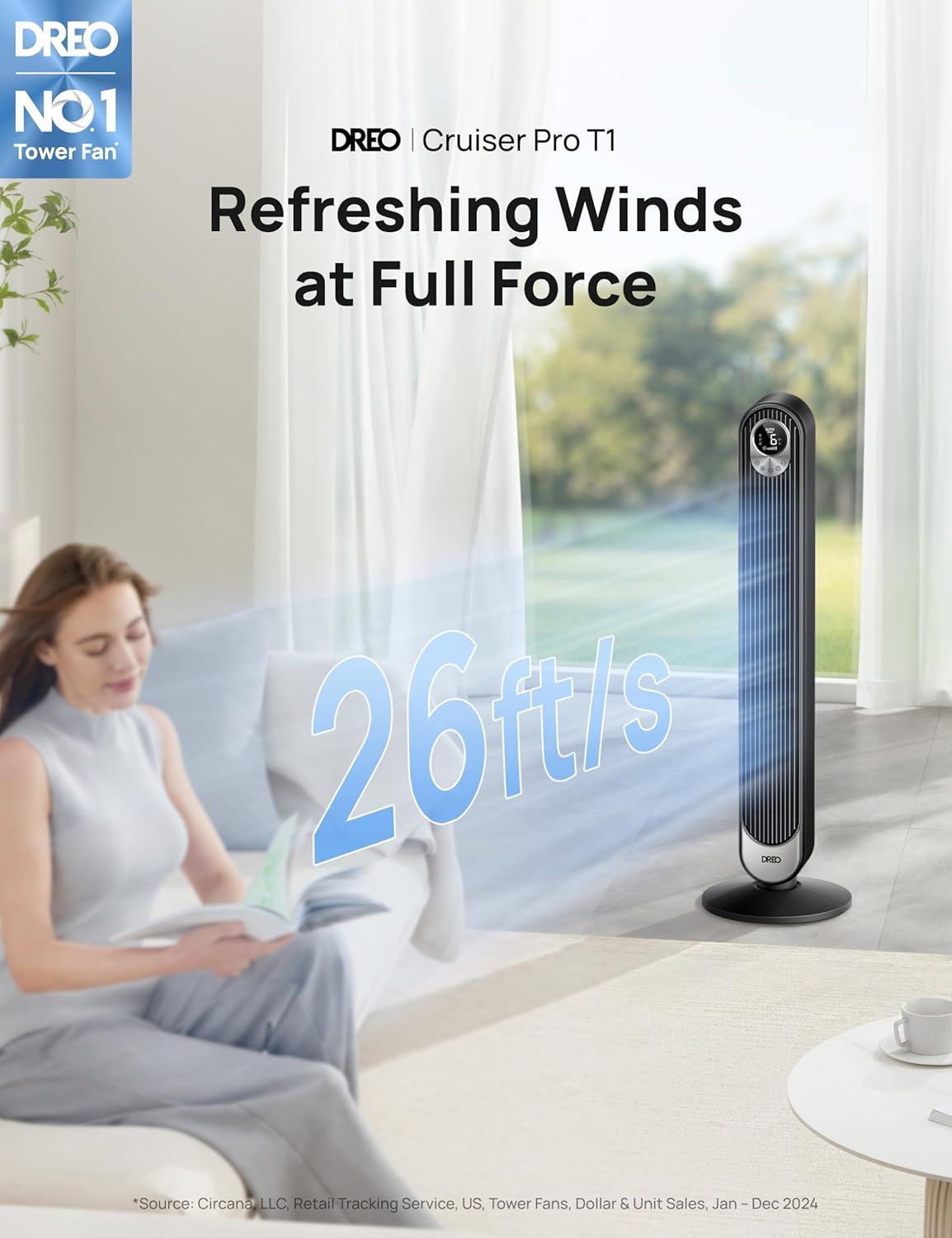 Dreo Smart Tower Fan WiFi Voice Control, Works with Alexa Google, Cruiser Pro T1S Floor Standing Bladeless Oscillating Fan with Remote, 6 Speeds, 4 Modes, 12H Timer, for Indoor Bedroom Home Office3 Dreo Smart Tower Fan WiFi Voice Control, Works with Alexa/Google, Cruiser Pro T1S Floor Standing Bladeless Oscillating Fan with Remote, 6 Speeds, 4 Modes, 12H Timer, for Indoor Bedroom Home Office