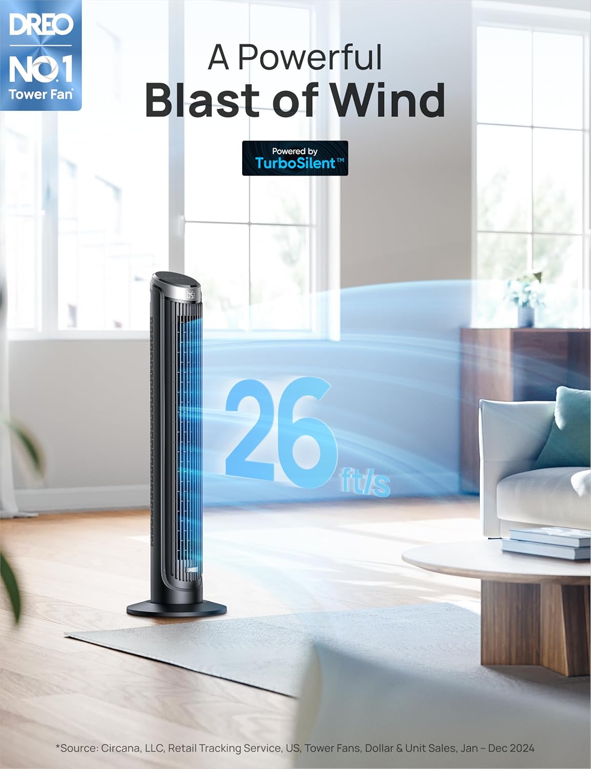 Dreo Smart Tower Fan for Bedroom, 90° Oscillating 40 Standing Fan, 26ft s High-Speed 5 Speeds 4 Modes, Quiet Room Floor Fans, Touch Remote APP & Voice Control, Work with Alexa, 12H Timer, Silver1 Dreo Smart Tower Fan for Bedroom, 90° Oscillating 40" Standing Fan, 26ft/s High-Speed 5 Speeds 4 Modes, Quiet Room Floor Fans, Touch/Remote/APP & Voice Control, Work with Alexa, 12H Timer, Silver
