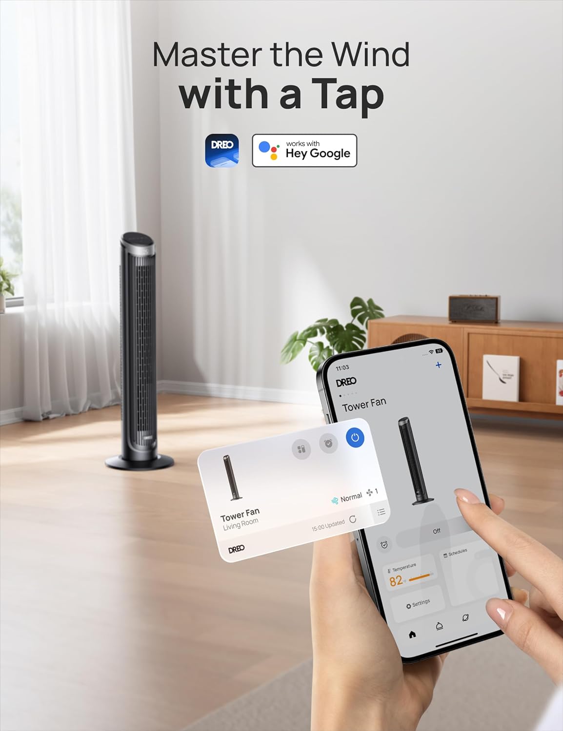 Dreo Smart Tower Fan for Bedroom, 90° Oscillating 40 Standing Fan, 26ft s High-Speed 5 Speeds 4 Modes, Quiet Room Floor Fans, Touch Remote APP & Voice Control, Work with Alexa, 12H Timer, Silver5 Dreo Smart Tower Fan for Bedroom, 90° Oscillating 40" Standing Fan, 26ft/s High-Speed 5 Speeds 4 Modes, Quiet Room Floor Fans, Touch/Remote/APP & Voice Control, Work with Alexa, 12H Timer, Silver
