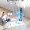 Dreo Smart Tower Fan for Bedroom, 90° Oscillating 40" Standing Fan, 26ft/s High-Speed 5 Speeds 4 Modes, Quiet Room Floor Fans, Touch/Remote/APP & Voice Control, Work with Alexa, 12H Timer, Silver Dreo Smart Tower Fan for Bedroom, 90° Oscillating 40" Standing Fan, 26ft/s High-Speed 5 Speeds 4 Modes, Quiet Room Floor Fans, Touch/Remote/APP & Voice Control, Work with Alexa, 12H Timer, Silver