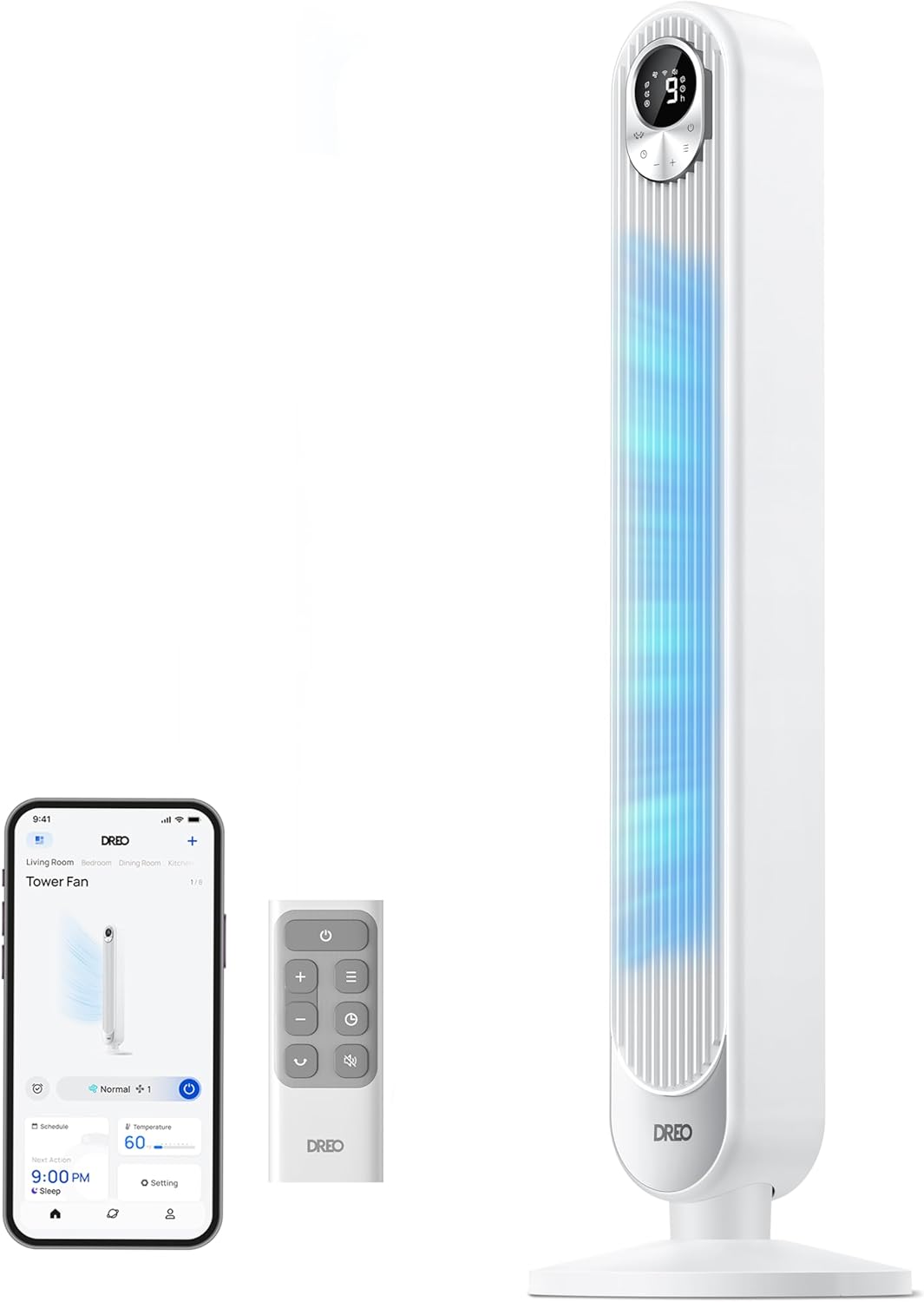 Dreo Smart Tower Fan for Bedroom, Floor Standing Bladeless Oscillating Fan with Remote, 9 Speeds, 4 Modes, 12H Timer, for Indoor Bedroom Home Office, WiFi Voice Control, Cruiser TF518S Dreo Smart Tower Fan for Bedroom, Floor Standing Bladeless Oscillating Fan with Remote, 9 Speeds, 4 Modes, 12H Timer, for Indoor Bedroom Home Office, WiFi Voice Control, Cruiser TF518S