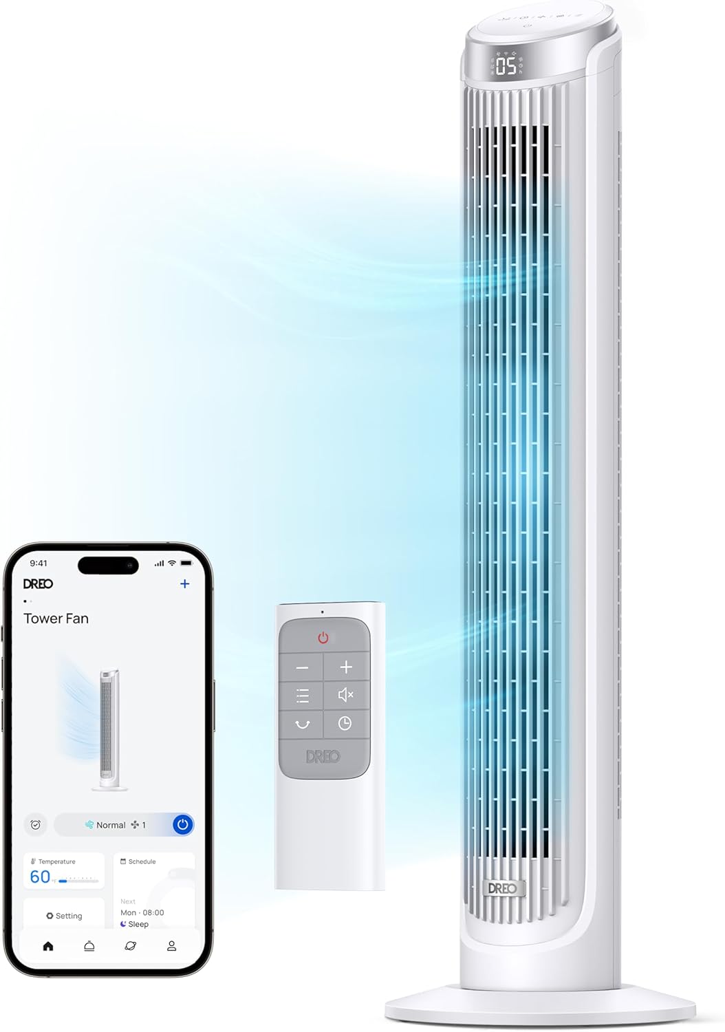 Dreo Smart Tower Fan for Bedroom, Standing Fans for Indoors, 90° Oscillating, 26ft s Velocity Quiet Floor Fan with Remote, 12H Timer, Voice Control Fans for Indoors, Compatible with Alexa Dreo Smart Tower cfor Bedroom, Standing Fans for Indoors, 90° Oscillating, 26ft/s Velocity Quiet Floor Fan with Remote, 12H Timer, Voice Control Fans for Indoors, Compatible with Alexa