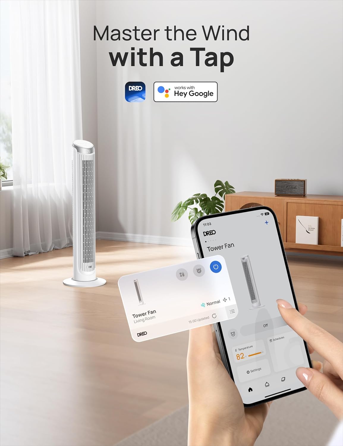 Dreo Smart Tower Fan for Bedroom, Standing Fans for Indoors, 90° Oscillating, 26ft s Velocity Quiet Floor Fan with Remote, 12H Timer, Voice Control Fans for Indoors, Compatible with Alexa8 Dreo Smart Tower Fan for Bedroom, Standing Fans for Indoors, 90° Oscillating, 26ft/s Velocity Quiet Floor Fan with Remote, 12H Timer, Voice Control Fans for Indoors, Compatible with Alexa