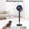 Dreo Standing Fan, 120°+120°Omni-directional Oscillating Fan For Bedroom, 85 ft Circulator With Remote, DC Motor Quiet Pedestal Fans, Adjustable Height, 8 Speeds, 3 Modes, 8H Timer, Home, Black