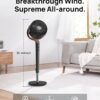 Dreo Standing Fan, 120°+120°Omni-directional Oscillating Fan For Bedroom, 85 ft Circulator With Remote, DC Motor Quiet Pedestal Fans, Adjustable Height, 8 Speeds, 3 Modes, 8H Timer, Home, Black