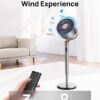 Dreo Standing Fan, 120°+120°Omni-directional Oscillating Fan For Bedroom, 85 ft Circulator With Remote, DC Motor Quiet Pedestal Fans, Adjustable Height, 8 Speeds, 3 Modes, 8H Timer, Home, PolyFan 502