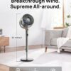Dreo Standing Fan, 120°+120°Omni-directional Oscillating Fan For Bedroom, 85 ft Circulator With Remote, DC Motor Quiet Pedestal Fans, Adjustable Height, 8 Speeds, 3 Modes, 8H Timer, Home, PolyFan 502