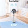 Dreo Standing Fan, 120°+120°Omni-directional Oscillating Fan For Bedroom, 85 ft Circulator With Remote, DC Motor Quiet Pedestal Fans, Adjustable Height, 8 Speeds, 3 Modes, 8H Timer, Home, PolyFan 502