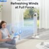 Dreo Tower Fan 42 Inch, Cruiser Pro T1 Quiet Oscillating Bladeless Fan with Remote, 6 Speeds, 4 Modes, LED Display, 12H Timer, White Floor Standing Fan Powerful for Indoor Home Bedroom Office Room
