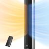 Dreo Tower Fan and Heater Combo, 29.2ft/s Standing Fans for Bedroom, 17 Levels, 6 Modes, 120° Oscillation, 42 Inch, 12H Timer, 25dB Quiet, with Remote, for Office, Large Room, Silver
