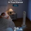 Dreo Tower Fan for Bedroom, 90° Oscillating Fan, Standing Fan with 3 Modes, 4 Speeds, 8H Timer Cooling Fans for Home, Living Room, Office, Grey, TF117