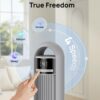 Dreo Tower Fan for Bedroom, 90° Oscillating Fan, Standing Fan with 3 Modes, 4 Speeds, 8H Timer Cooling Fans for Home, Living Room, Office, Grey, TF117
