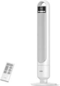Dreo Tower Fan for Bedroom, 90° Oscillating Fan, Standing Fan with 3 Modes, 4 Speeds, 8H Timer Cooling Fans for Home, Living Room, Office, White, TF117