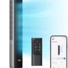 Dreo Tower Fan for Bedroom, 90° Oscillating Standing Fan with 40ft Far Airflow, 25dB Ultra Quiet DC Motor, 28ft/s Velocity, 12 Speeds, 42 inch, Smart Control, 4 Modes, 12H Timer, Pilot Pro S