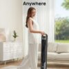 Dreo Tower Fan for Bedroom, 90° Oscillating Standing Fans for Room with 4 Speeds, 3 Modes, 28dB Quiet for Sleep, 25ft/s Velocity, 8H Timer, Remote, Living Room, Office, Home, Black, TF117