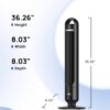 Dreo Tower Fan for Bedroom, 90° Oscillating Standing Fans for Room with 4 Speeds, 3 Modes, 28dB Quiet for Sleep, 25ft/s Velocity, 8H Timer, Remote, Living Room, Office, Home, Black, TF117