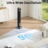 Dreo Tower Fan for Bedroom, 90° Oscillating Standing Fans for Room with 4 Speeds, 3 Modes, 28dB Quiet for Sleep, 25ft/s Velocity, 8H Timer, Remote, Living Room, Office, Home, Black, TF117