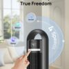 Dreo Tower Fan for Bedroom, 90° Oscillating Standing Fans for Room with 4 Speeds, 3 Modes, 28dB Quiet for Sleep, 25ft/s Velocity, 8H Timer, Remote, Living Room, Office, Home, Black, TF117