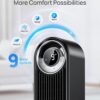 Dreo Tower Fan for Bedroom, Upgraded DC 9 Speeds 25dB Ultra-Quiet Floor Fan, 90° Oscillating Fans with 28ft/s Velocity, 12H Timer, Standing Fan, Bladeless Fan Powerful for Home Office Room