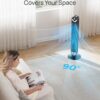 Dreo Tower Fan for Bedroom, Upgraded DC 9 Speeds 25dB Ultra-Quiet Floor Fan, 90° Oscillating Fans with 28ft/s Velocity, 12H Timer, Standing Fan, Bladeless Fan Powerful for Home Office Room